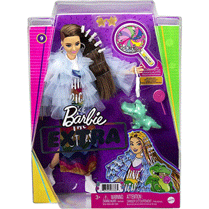 عروسک باربی مدل Mattel Barbie Extra Frilly Jacket Fashion And Hair Design Doll 