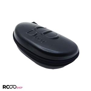 قاب عینک برند دیور DIOR بیضی شکل از جنس چرم و مشکی مدل 991542