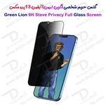 گلس حریم شخصی گرین iPhone 13 Pro Max مدل 9H Steve Privacy Full Glass