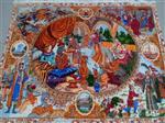 تابلو فرش نفیس ایرانی- دست بافت-طرح زندگی- ایران باستان
