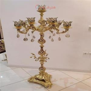 آباژور شاخه بزرگ  sایتالیا  4 شاخه 9 روشنایی ارتفاع 170 جنس آلیاژ آلومنیوم آبکاری برنز