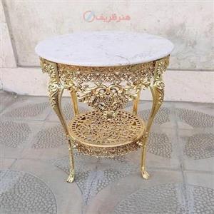 میز خاطره عرض 50 کفی مشبک جنس آلیاژ آلومنیوم آبکاری برنز رنگ ثابت