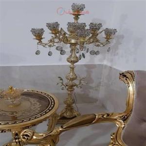 آباژور شاخه کوچک لاله عباسی 4 شاخه 9 روشنایی ارتفاع 170 آبکاری برنز