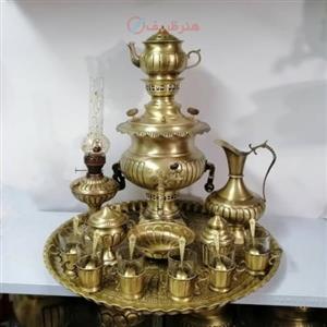 سماور زغالی یلدا سرویس برنجی با ورق ضخیم و سنگین وزن