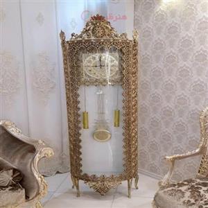 ساعت  ایستاده جلو خم جنس آلیاژ آلومنیوم آبکاری برنز