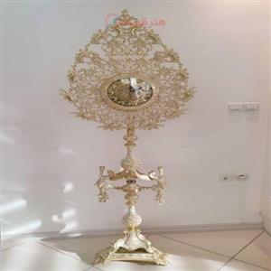 ساعت ایستاده تک ستون  جنس آلیاژ آلومنیوم آبکاری برنز