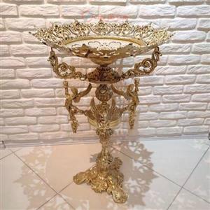کنارسالنی طرح 3 ملائکه پایه سه رخ  جنس آلیاژ آلومنیوم آبکاری برنز