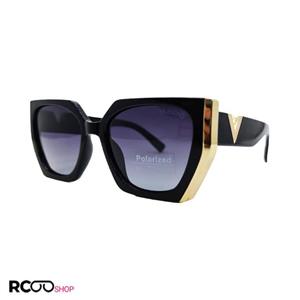 عینک آفتابی پولاریزه با فریم مشکی و طلایی رنگ برند ولنتینو مدل VN58002 