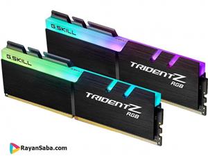 رم دسکتاپ DDR4 جی اسکیل دو کاناله 3600 مگاهرتز مدل Trident Z RGB ظرفیت 32 گیگابایت CL18 G SKILL TridentZ-GTZKW 32GB(2x16GB) 2Ch DDR4 3600MHz C17D RAM