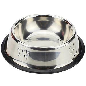 ظرف غذای حیوانات خانگی مدل Anti-Slip Steel Bowl-XL قطر 19.5 سانتی متری