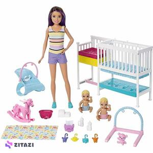 عروسک باربی همراه با بچه مدل Barbie GFL38 Skipper Babysitter Play set Change and Care