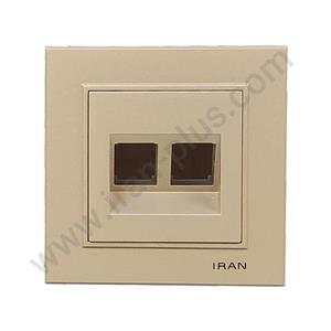 تلفن دوسوکت cat3+cat3 مدل برلیان رنگی بژ