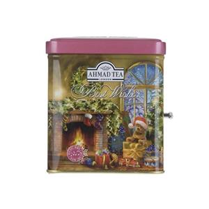 چای سیاه رویال با جعبه فلزی طرح کریسمس موزیکال 80 گرم چای احمد Ahmad Tea