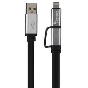 کابل تبدیل USB به microUSB/Lightning رایکا مدل F72 طول 1 متر Rayka F72 USB to microUSB/Lightning Cable 1m