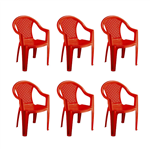 صندلی بزرگ دسته دار ناصر پلاستیک کد 812 (6 عدد)