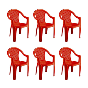 صندلی بزرگ دسته دار ناصر پلاستیک کد 812 6 عدد 