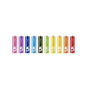 باتری قلمی الکالاین رنگین کمانی شیائومی بسته 10 عددی مدل ZI5 