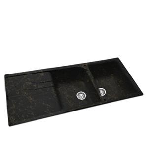 سینک گرانیتی توکار GS101 مشکی مرمر طلا میلان برنز