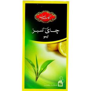 چای سبز کیسه ای با طعم لیمو بسته 25 عددی گلستان