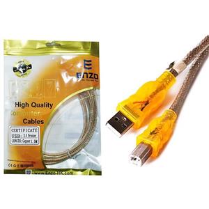 کابل پرینتر 1.5 متری شیلددار طلایی انزو ENZO