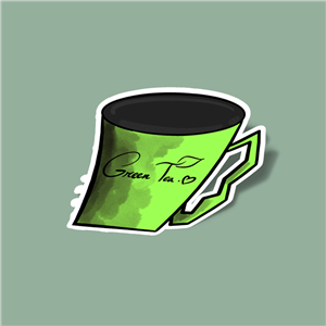 استیکر green tea