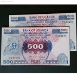 اسکناس جفت 500  شیلینگ  اگاندا  1986
