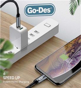 کابل تبدیل usb-C به lightning لایتنینگ گودس فست شارژ ۲۰ وات GO-DES GD-UC۵۸۵ ۲۰w 