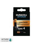 باتری نیم‌قلمی AAA آلکالاین سری Optimum دوراسل Duracell (بسته ۴ عددی)