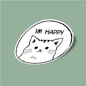 استیکر Cat im happy 