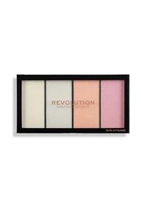 پالت پودری رژ گونه و هایلایتر 4 رنگ Lustre Lights  رولوشن Revolution