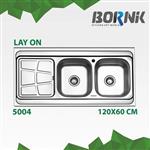 سینک ظرفشویی دو لگن بورنیک BORNIK کد BS-5004-L چپ