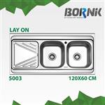 سینک ظرفشویی دو لگن بورنیک BORNIK کد BS-5003-R راست