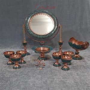 ست هفت سین مسی فیروزه کوب شده درجه یک