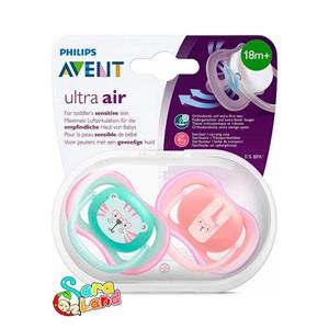 پستانک فیلیپس اونت سیلیکونی نوزاد دوتایی 6-18 ماه Philips avent