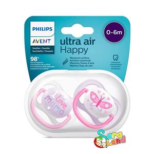 پستانک فیلیپس اونت سیلیکونی نوزاد دوتایی 6-18 ماه Philips avent