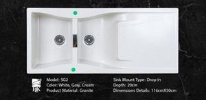 سینک ظرفشویی گرانیتی ELK ای ال کا کد SG2 سفید * سری آخر 