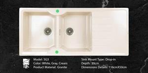 سینک ظرفشویی گرانیتی ELK ای ال کا کد SG3 سفید * سری آخر