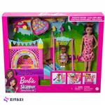 عروسک باربی همراه کودک در پارک مدل Barbie Babysitter Skipper Playhouse Set