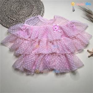 شومیز توری صورتی دخترانه (مجلسی )