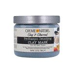 ماسک سم زدایی خاک رس قبل از شامپو خاک رس و زغال موهای فر کرم اف نچرال Creme of Nature Clay and Charcoal Pre Shampoo Detoxifying Clay Mask 326gr