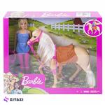 عروسک باربی اسب سوار مدل Barbie and her Beautiful Horse Playset