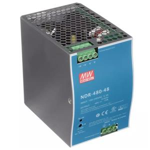 منبع تغذیه ریلی تک فاز 48 ولت 10 آمپر مینول MEAN WELL مدل NDR-480-48