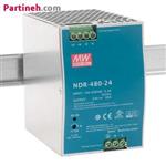 منبع تغذیه ریلی تک فاز 48 ولت 10 آمپر مینول MEAN WELL مدل NDR-480-48