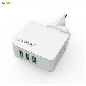 شارژر دیواری 3 خروجی الدینیو LDNIO مدل A3303 همراه با کابل