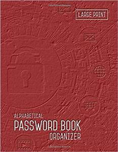جلد معمولی سیاه و سفید_کتاب Password Book Organizer Alphabetical: 8.5 x 11 Password Notebook with Tabs Printed | Smart Red Design