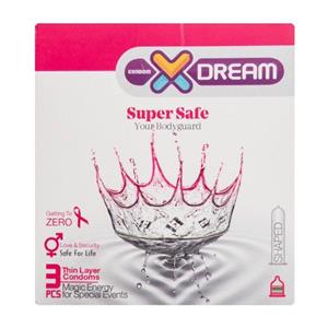 کاندوم بسیار ایمن و اسپرم کش ‏Super Safe‏ 3 عددی ایکس دریم 