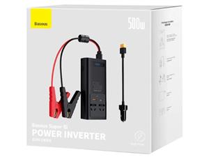 شارژر و مبدل برق خودرو چند راهی بیسوس Baseus Super Si Power Inverter 500W CN EU 220V ولتاژ 220 ولت