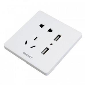 پریز برق دارای دو پورت شارژ USB و برق اروپایی