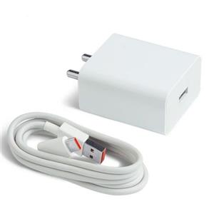 شارژر دیواری شیائومی مدل 33W TURBO CHARGED به همراه کابل تبدیل USB-C