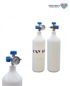 کپسول اکسیژن 2 لیتری فولادی با مانومتر و متعلقات (پر) 